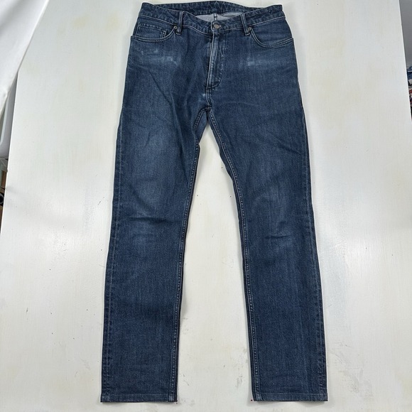 Bespoke Made In Italy Cobrax Men's Heavyweight‎ Blue Jeans 32x32 Slim Dark Wash - Picture 2 of 16
